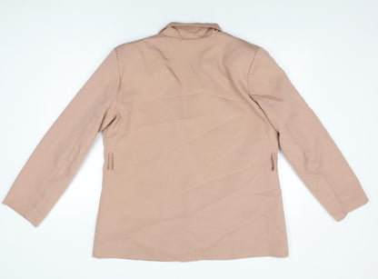 Boohoo Womens Pink Biker Blazer Size 16 Button