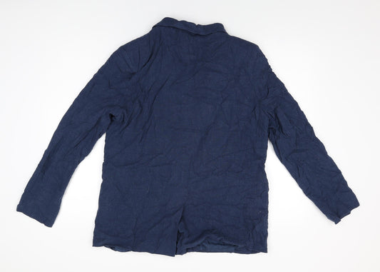 Topshop Womens Blue Jacket Blazer Size 16 Button