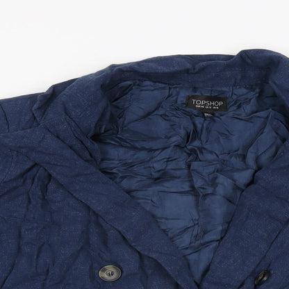 Topshop Womens Blue Jacket Blazer Size 16 Button