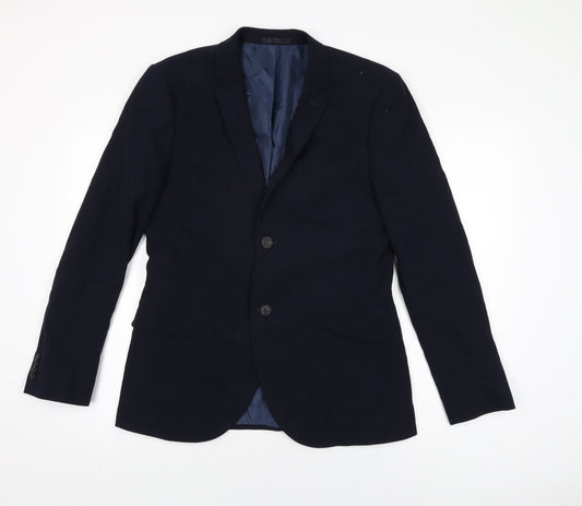 Mens UK Size 40 Topman Regular Blue Suit Jacket