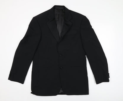 Marks and Spencer Mens Black Polyester Jacket Suit Jacket Size 36 Regular