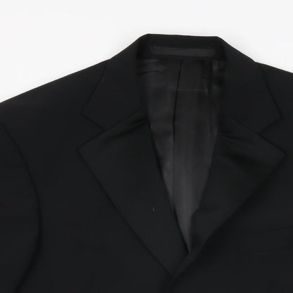 Marks and Spencer Mens Black Polyester Jacket Suit Jacket Size 36 Regular