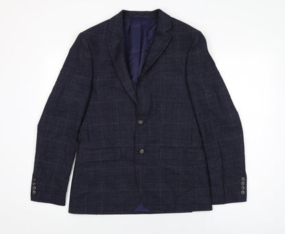 Mens UK Size 38 Moss London Regular Blue Suit Jacket
