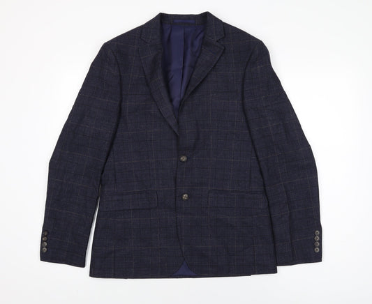 Mens UK Size 38 Moss London Regular Blue Suit Jacket