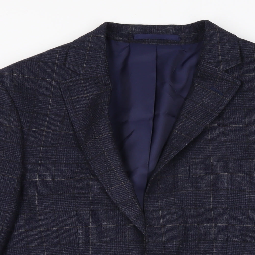 Mens UK Size 38 Moss London Regular Blue Suit Jacket