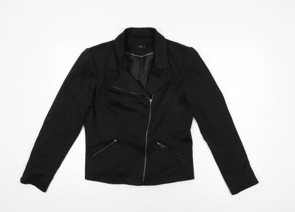 M&Co Womens Black Jacket Size 12 Zip