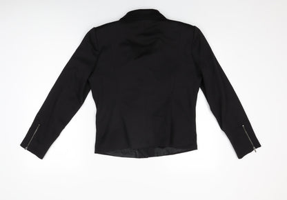 M&Co Womens Black Jacket Size 12 Zip