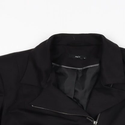 M&Co Womens Black Jacket Size 12 Zip