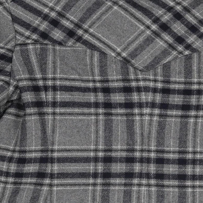 Autograph Womens Grey Plaid Overcoat Coat Size 14 Button