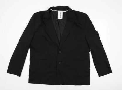 Womens UK Size 12 COLLUSION Black Biker Coat