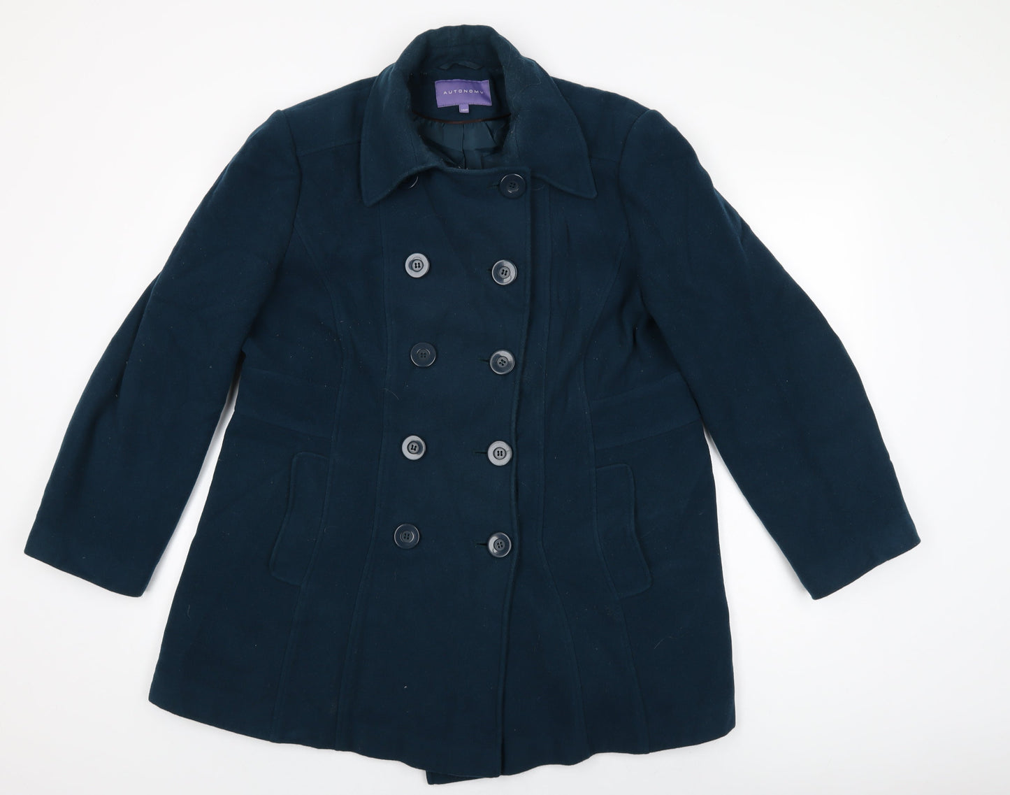 Autonomy Womens Green Overcoat Coat Size 18 Button