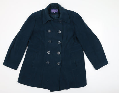 Autonomy Womens Green Overcoat Coat Size 18 Button