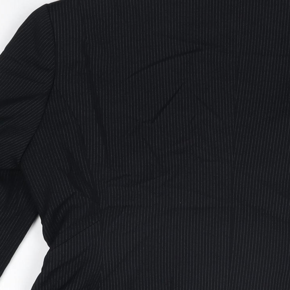 NEXT Womens Black Striped Polyester Jacket Suit Jacket Size 12