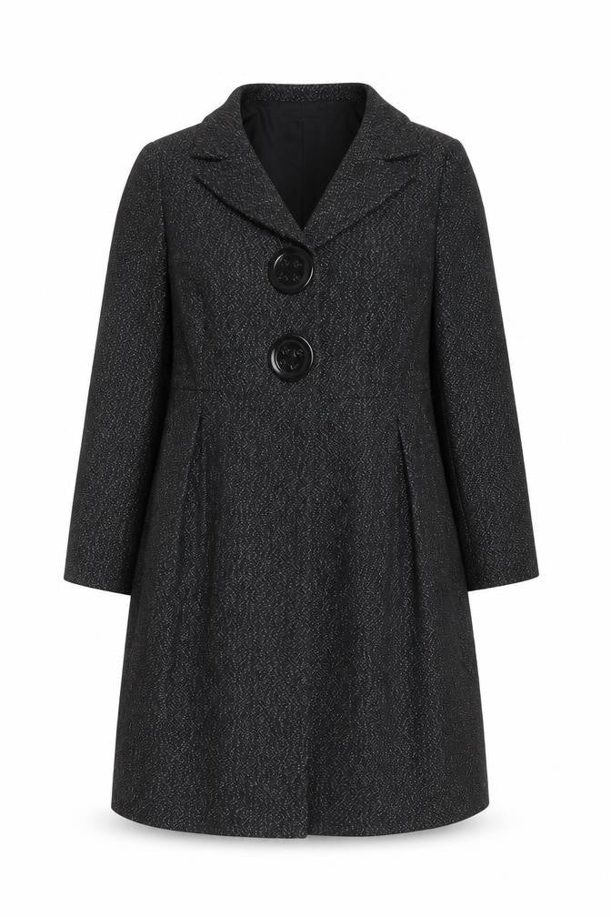 Zara Womens Black Overcoat Coat Size L Button