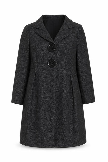 Zara Womens Black Overcoat Coat Size L Button