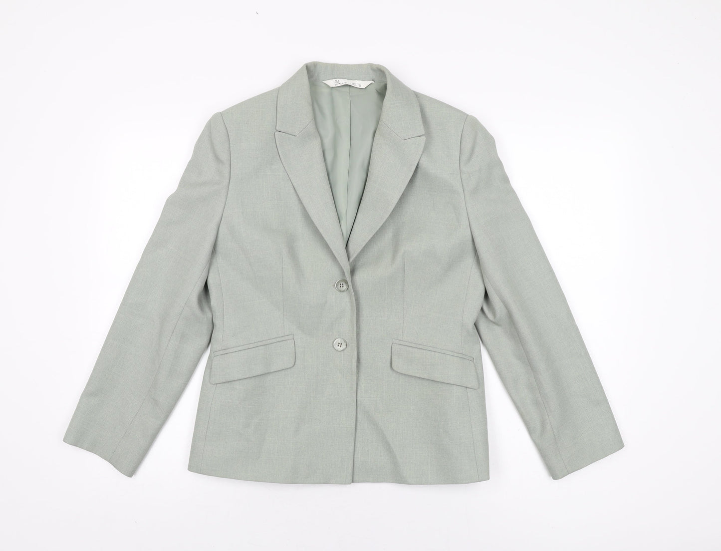BHS Womens Green Polyester Jacket Suit Jacket Size 10