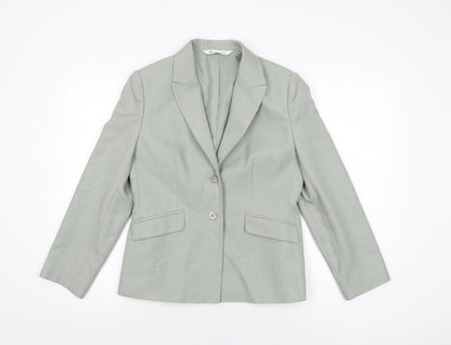 BHS Womens Green Polyester Jacket Suit Jacket Size 10