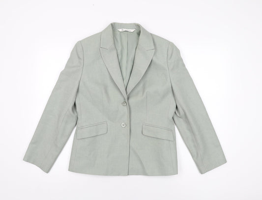 BHS Womens Green Polyester Jacket Suit Jacket Size 10