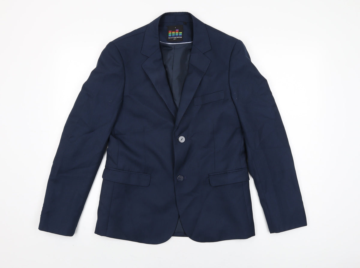 Outfitters Nation Mens Blue Polyester Jacket Suit Jacket Size S Regular