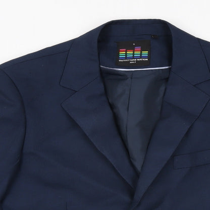 Outfitters Nation Mens Blue Polyester Jacket Suit Jacket Size S Regular