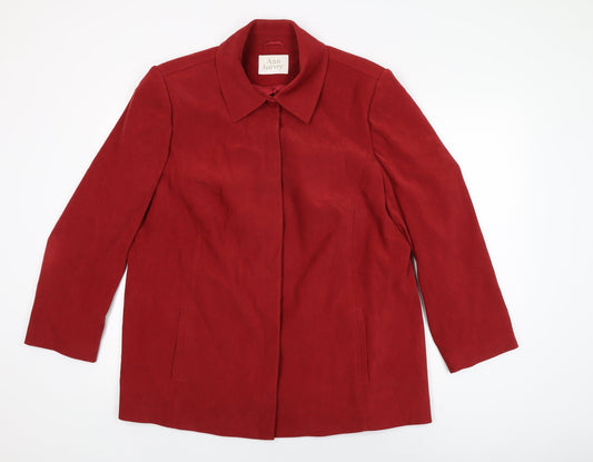 Ann Harvey Womens Red Overcoat Coat Size 18 Button