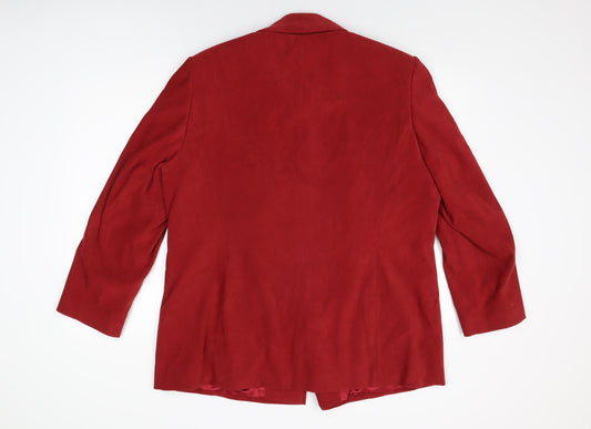 Ann Harvey Womens Red Overcoat Coat Size 18 Button