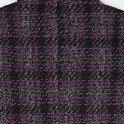 Isle Womens Purple Geometric Jacket Coat Size 12 Button