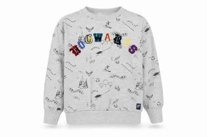 Marks and Spencer Girls Grey Geometric Cotton Pullover Sweatshirt Size 9-10 Years Pullover - Harry Potter Quidditch