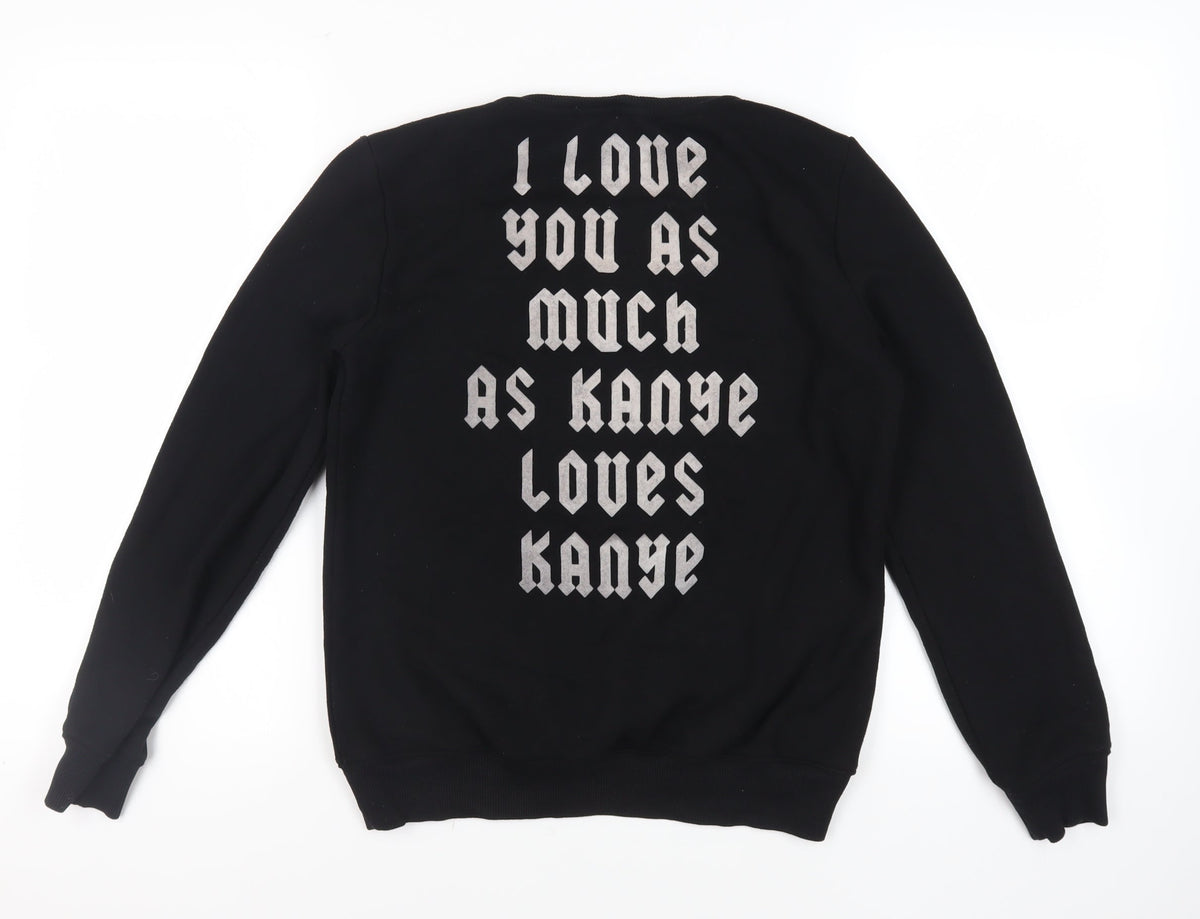 Rock Angel Womens Black Polyester Pullover Sweatshirt Size L Pullover - Kanye