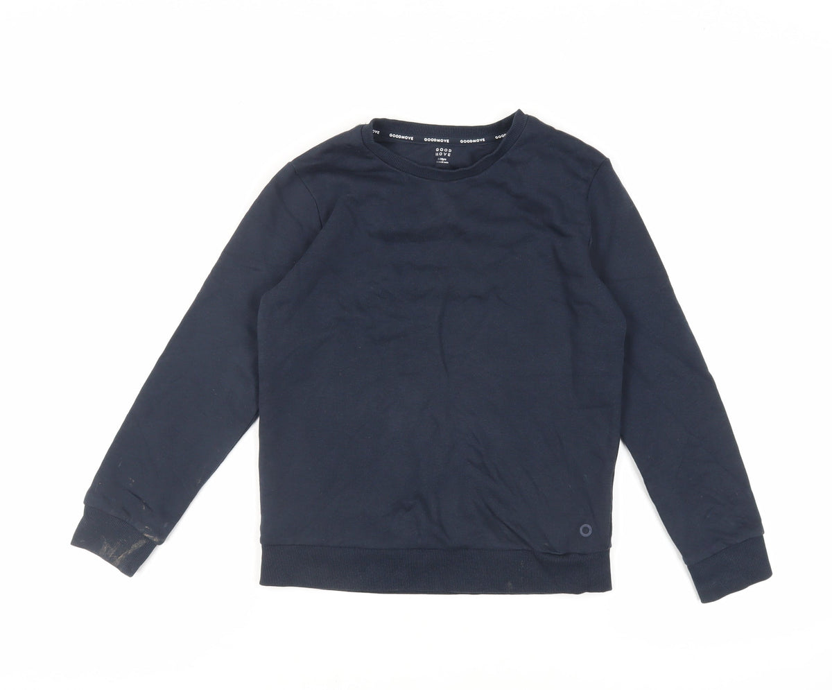 Goodmove Boys Blue Cotton Pullover Sweatshirt Size 9-10 Years Pullover