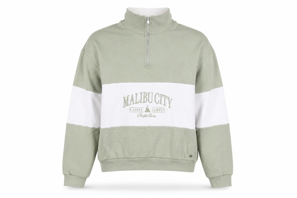 Womens UK Size S Pull&Bear Green Pullover Sweatshirt