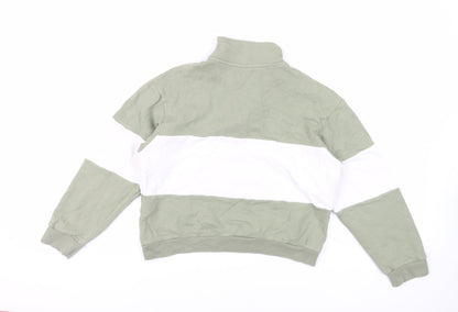 Womens UK Size S Pull&Bear Green Pullover Sweatshirt