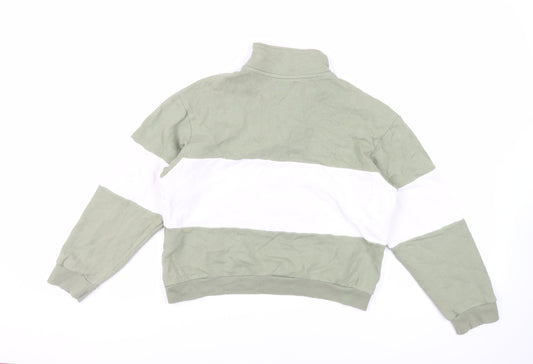 Womens UK Size S Pull&Bear Green Pullover Sweatshirt