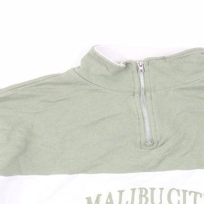 Womens UK Size S Pull&Bear Green Pullover Sweatshirt