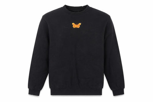 Front view of ASOS women’s black cotton pullover sweatshirt size 2xs pullover - butterfly