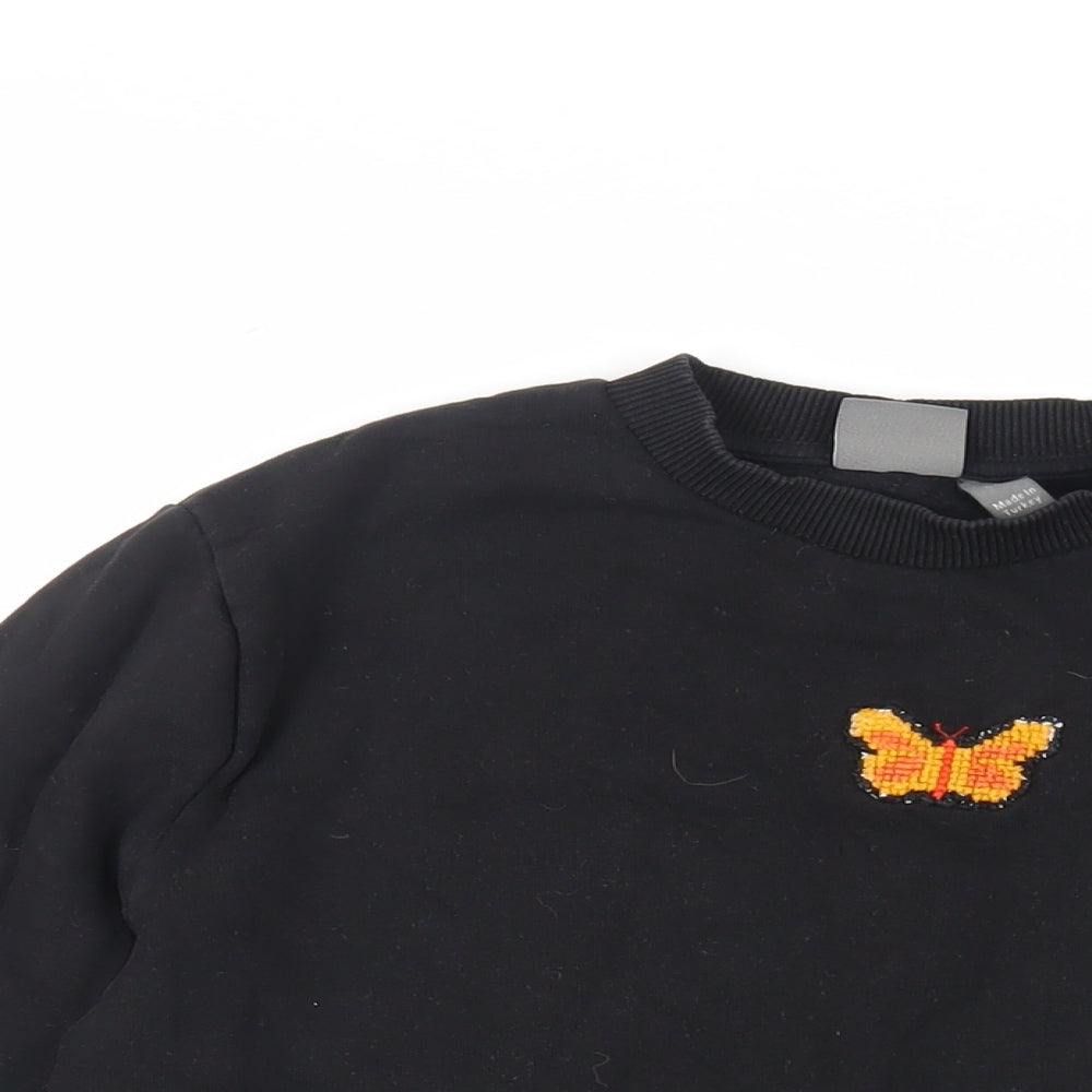 Womens UK Size 2XS ASOS Black Pullover Sweatshirt