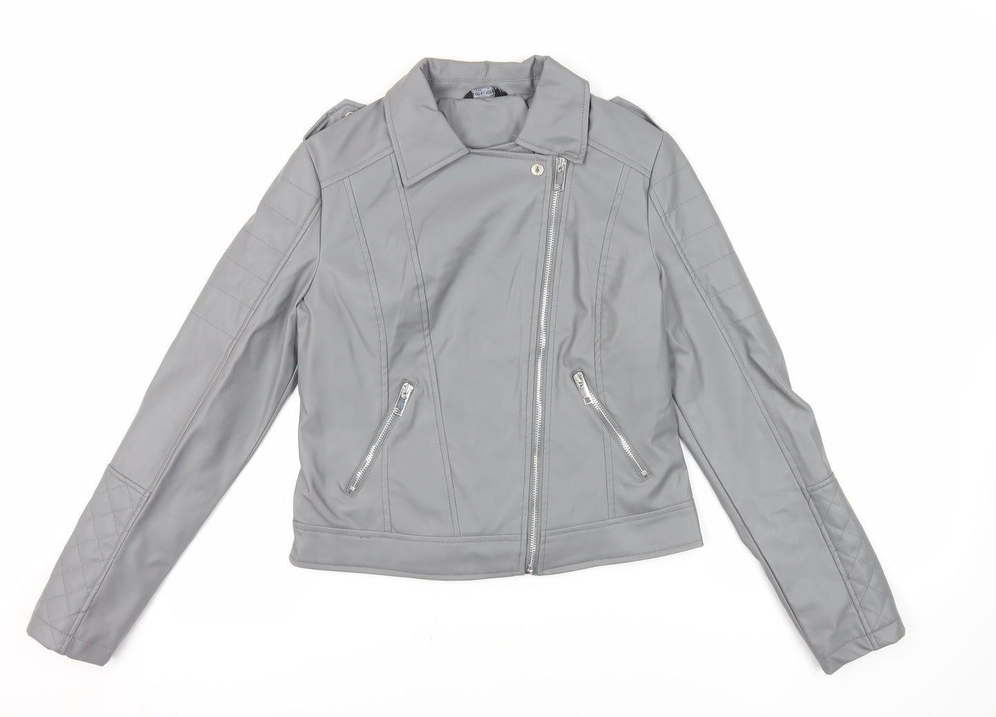Womens UK Size 8 Select Grey Biker Coat