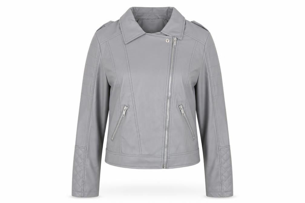Womens UK Size 8 Select Grey Biker Coat