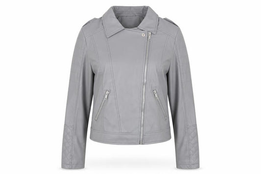 Womens UK Size 8 Select Grey Biker Coat