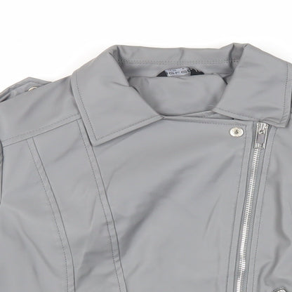 Womens UK Size 8 Select Grey Biker Coat