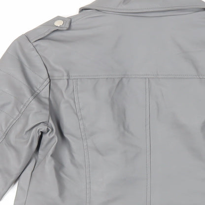 Womens UK Size 8 Select Grey Biker Coat