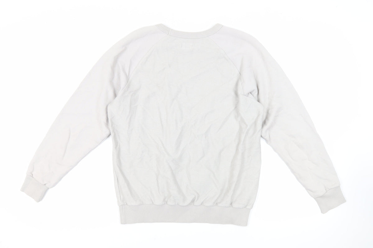 Les Basics Womens Grey Cotton Pullover Sweatshirt Size M Pullover