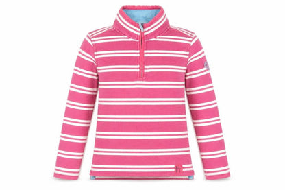 Seasalt Cornwall Womens Pink Striped Cotton Pullover Sweatshirt Size 8 Zip