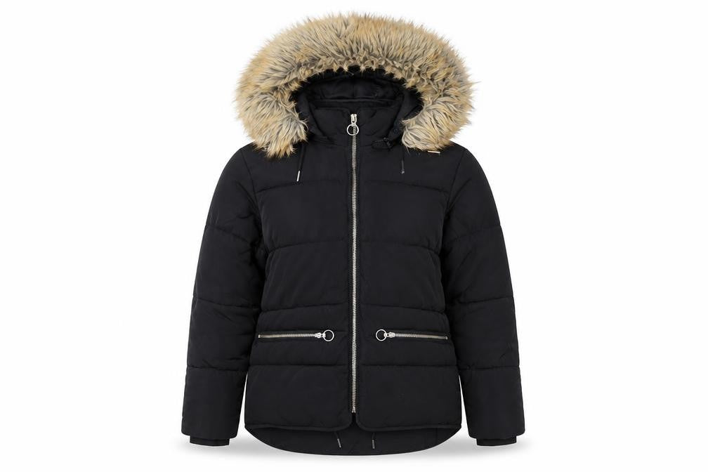 Womens UK Size 12 Topshop Black Puffer Jacket