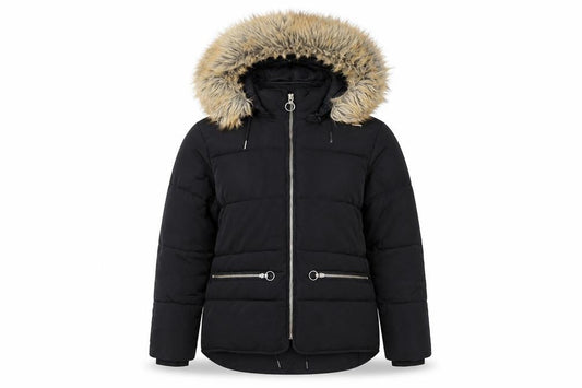 Womens UK Size 12 Topshop Black Puffer Jacket
