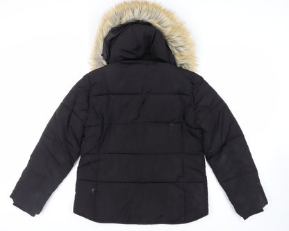 Womens UK Size 12 Topshop Black Puffer Jacket