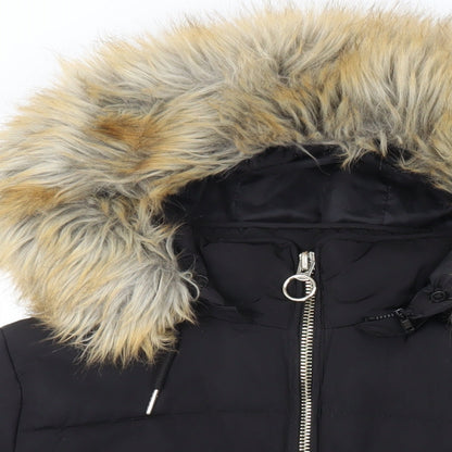 Womens UK Size 12 Topshop Black Puffer Jacket