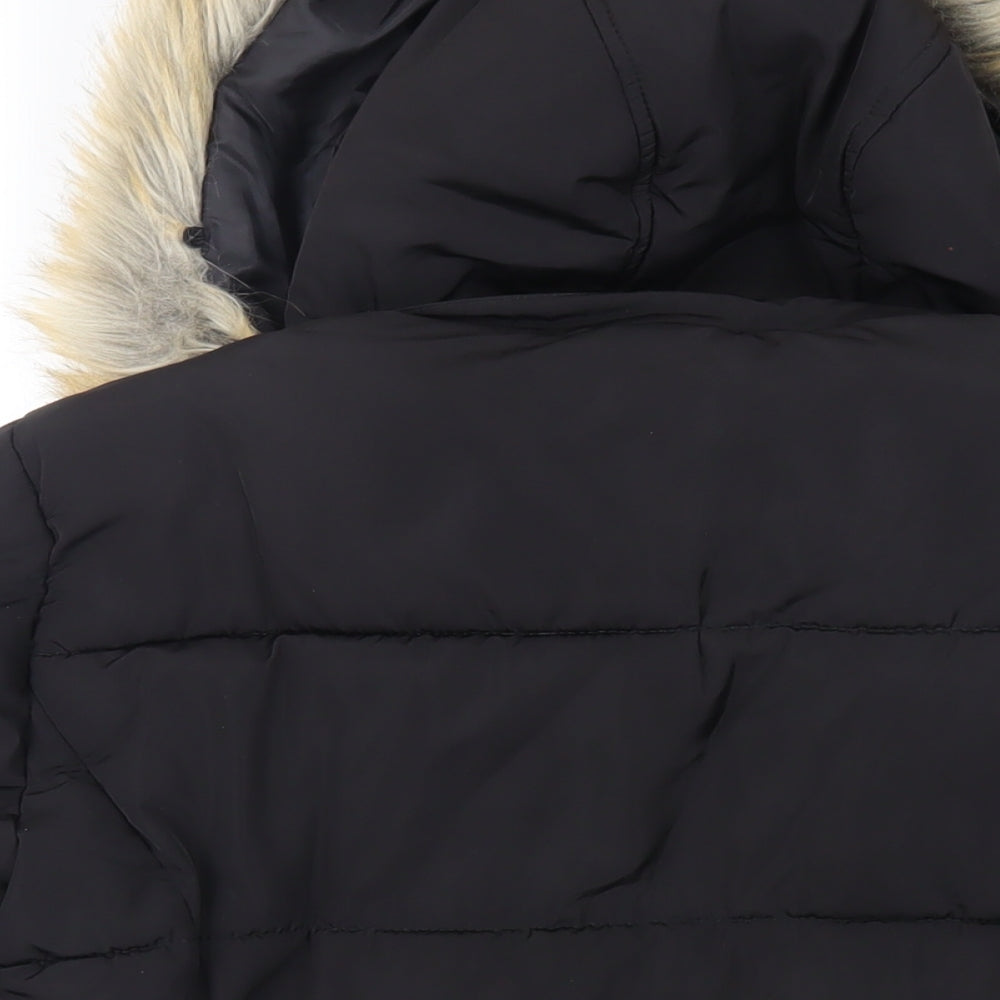 Womens UK Size 12 Topshop Black Puffer Jacket