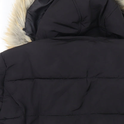Womens UK Size 12 Topshop Black Puffer Jacket