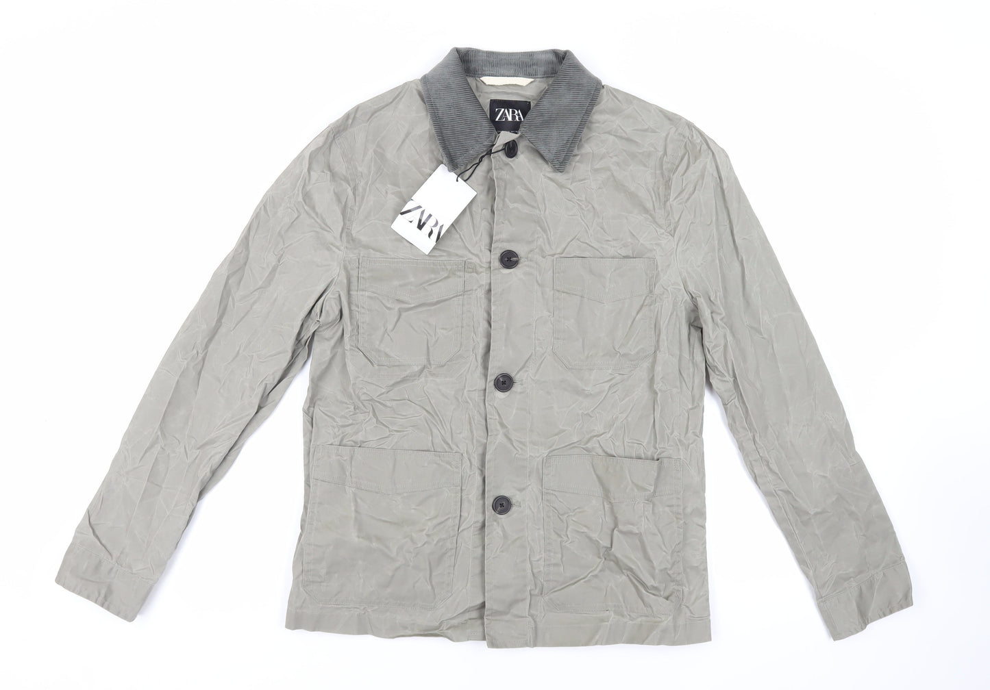 Zara Mens Green Jacket Size S Button